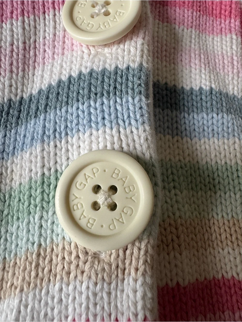 Baby Gap Hooded Cable Knit Cardigan Sweater Coat 18-24M Pastel Striped